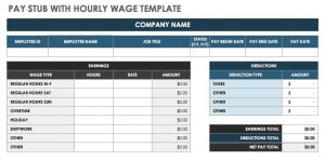 Pay-Stub-with-Hourly-Wage-Template